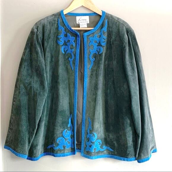 Linea by Louis Dell’Olio Jacket Size 1X Suede Leather Open Front - Picture 3 of 13